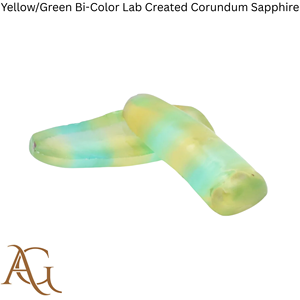 Bolas de Corindón Sintético Bicolor Amarillo/Verde, Zafiro Creado en Laboratorio, Fusión por Llama, Gema Simulada para Corte y Lapidación - Product Image 5