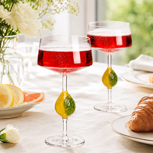 Verres à cocktail transparents en borosilicate faits à la main de 360 ml, sans plomb, coupe Martini, verres à Margarita, verrerie de bar réutilisable en gros - Product Image 1