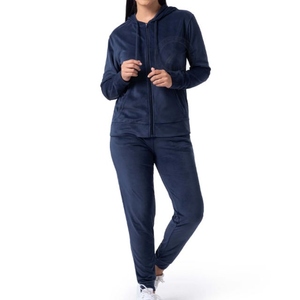 Ensemble de survêtement en velours pour femme, nouveau style, vêtements de sport décontractés, coupe ajustée, deux pièces, coton mélangé de qualité supérieure - Product Image 6