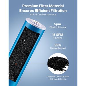 Cartuccia di Ricambio per Filtro Acqua Domestico 4.5'' X 20'' GAC Carbone Attivo per RV Materiale PP Filtrazione Acqua per Tutta la Casa - Product Image 3