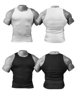 Men's O-Neck Sleeveless <b>Tank</b> <b>Top</b> Solid Color Knitted Cotton Casual Wear Black <b>White</b> - Product Image 1