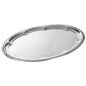 Stylish Stainless Steel Serving <b>Tray</b> With Decorative Edges For Tea Coffee <b>Snack</b> Serving At Home - Product Image 3