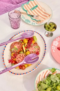 ชุดเสิร์ฟสลัดเรซิ่นหรูหรา FAIZA CRAFT ทำด้วยมือ ลายหินอ่อนสีฟ้า พร้อมช้อนส้อมคู่ ปลอดภัยสำหรับเครื่องล้างจาน จากอุตรพัฎฐ์ - Product Image 3