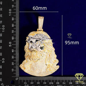 Collier pendentif Designer Jesus Piece avec diamants de laboratoire VVS et argent sterling 925, bijoux streetwear - Product Image 3