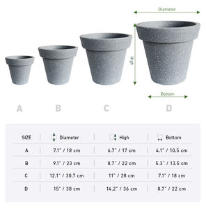 أصيص زهور مزخرف بالزهور, أصيص زهور مزخرف بالزهور من البلاستيك السميك بحجم كبير - Product Image 2