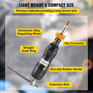 Set di chiavi a brugola da 1/4 di pollice con attacco da 4 mm, gamma di regolazione della coppia 10-50 libbre, precisione del 5%, incremento della coppia di 5 libbre - Product Image 4