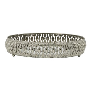 <b>Round</b> German Silver <b>Tray</b> Horse Items Pattern Design Decorative <b>Trays</b> For Snacks Drinks Serve <b>Table</b> Use Decoration For Home <b>Trays</b> - Product Image 2