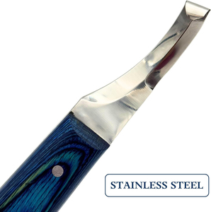 Cuchillo para pezuñas para diestros, hoja curva de acero inoxidable, mango ergonómico antideslizante, herramienta profesional para herradores de caballos y vacas - Product Image 2