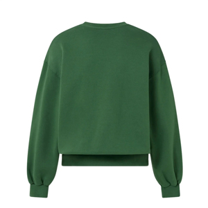 เสื้อสเวตเชิ้ตคอกลมโอเวอร์ไซส์ สีพื้น ผ้าฟลีซถัก สวมใส่สบายๆ สำหรับฤดูใบไม้ร่วง ทรงปกติ ใส่ได้ทั้งชายและหญิง สีเขียว - Product Image 2