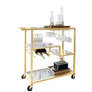 Minimalist Black Metal Bar Cart 2 Tier Rectangular Slim Rolling Service Trolley Industrial Kitchen Storage Beverage Cart - Product Image 5