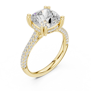 <b>Big</b> Bold Beautiful 4 Ct Square <b>Cushion</b> Cut Lab Grown Diamond Engagement Wedding Proposal Ring SATVIK RATNA Luxury - Product Image 1