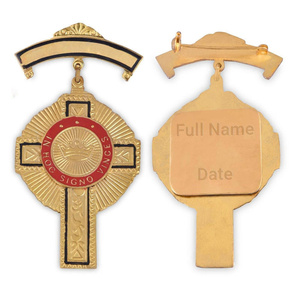 Insignia de Pecho de los Caballeros Templarios, Chapada en Plata, Cruz Roja, Regalia Masónica, Insignia de Oficiales - Product Image 3