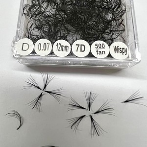 Extensiones de Pestañas Premade al por Mayor, Clusters de Pestañas Wispy 5D 7D 9D Hechas a Mano, Naturales, Largas, Negras Mate, Volumen de Pelo Sintético - Product Image 2