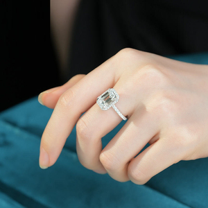 Bague en argent 925 avec diamant de laboratoire 14 carats, rapport IGI personnalisé, VVS VS CVD émeraude 1ct 2 carats 3 carats 4 carats - Product Image 5