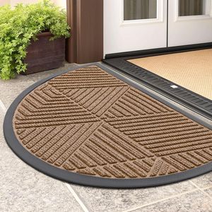 Tappetino per Porta a Mezza Luna in Gomma Naturale Resistente, Tappeto d'Ingresso Robusto a Basso Profilo che Raccoglie Sporco e Umidità, Zerbino per Esterno - Product Image 1