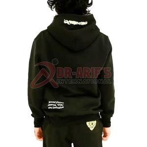 100% nouveau coton personnalisé survêtements hommes deux pièces surdimensionné à capuche survêtement français éponge pour bouffée impression respirant hiver ensemble - Product Image 4