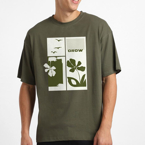 Camiseta de Manga Corta para Hombre, Color Verde Oliva, Cuello Redondo, Corte Regular, Estilo Casual, 100% Algodón Jersey - Product Image 3