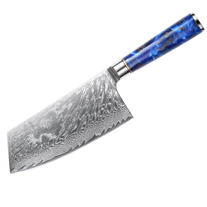 Couteau de boucher LEGACY BLADES en acier Damas de qualité supérieure, forgé à la main, manche en résine, ambidextre, compatible lave-vaisselle - Product Image 1