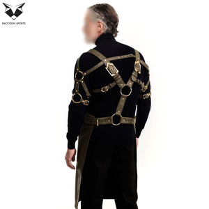 Delantal de cuero texturizado para hombre, uniforme de fiesta, estilo vintage, delantal de camarero de piel sintética, uniforme para el personal de discoteca - Product Image 2