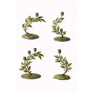 Antique Brass Leaf Candle Holder Metal Tree Branch Candlestick Vintage Floral Taper Candle Stand Table Centerpiece Home Decor - Product Image 5