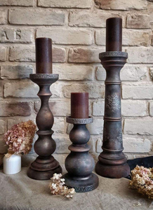 Wooden candle stand with antique finished perfect for gifting or interior <b>decoration</b> in vintage or <b>rustic</b> <b>home</b> BY MULTI CRAFT - Product Image 3