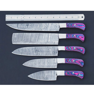 Juego de Cuchillos de Chef de Acero de Damasco Hechos a Mano, Colección de Cuchillos de Cocina Profesionales, Estilo Clásico para Uso Culinario - Product Image 5