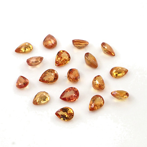 Saphirs oranges naturels non traités, taille poire, 4x5mm, pierres précieuses naturelles facettées pour la création de bijoux - Product Image 4