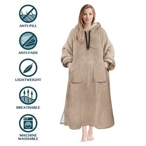 เสื้อคลุมฮู้ดผ้าห่มพิมพ์ลายตามสั่งสำหรับผู้ใหญ่ ผ้าห่มฮู้ดนุ่มสบาย อุ่นสบาย เหมาะเป็นของขวัญสำหรับผู้หญิง ไซส์เดียวใส่ได้ทุกคน - Product Image 6