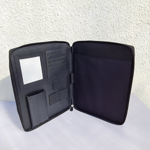 Genuine Leather <b>Conference</b> <b>Folder</b> with Zipper Black Business Portfolio Padfolio for Men and Women Presentation <b>Folder</b> - Product Image 2