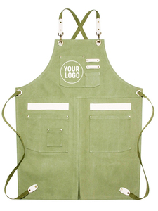 Best Customizable Black Canvas <b>Apron</b> With Adjustable Straps And Multiple Pockets For Barbers And Craftsmen - Product Image 6