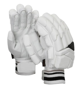Gants de cricket professionnels en cuir blanc pakistanais avec une protection et une flexibilité supérieures pour les frappeurs - Product Image 1