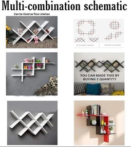 Modern Bamboo Rectangle <b>Wall</b> Mounted <b>Floating</b> Display <b>Shelf</b> Decorative Book <b>Shelf</b> for Living Room Bedroom Office Entryway - Product Image 4