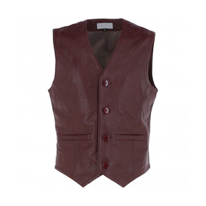 <b>Leather</b> Vest For <b>Men</b> Crafted With Winter <b>Jacket</b> Style Formal Sleeveless Outerwear Biker Club Fashion Warm Custom Made Vest - Product Image 1