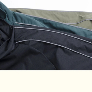 OEM Custom <b>Men</b> Customized Color Canvas Windbreaker Motorcycle <b>Jacket</b> Lightweight Full Zip Stand Collar Hooded <b>Reflective</b> Piping - Product Image 6