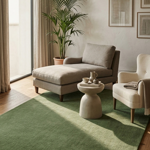 Tapis en laine vert tufté à la main de qualité supérieure, motif géométrique, antidérapant, pour salon, chambre, salle à manger, décoration moderne de la maison - Product Image 3