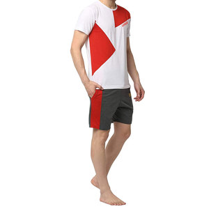 Conjunto de Moda con Servicio OEM, Diseño con Logotipo Personalizado, Diseño de Bloques de Color, Conjunto de Dos Piezas Casual y Moderno para Hombre, Camiseta y Pantalones Cortos - Product Image 3