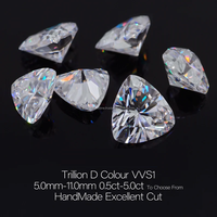 Diamant synthétique de haute qualité en gros, 1 à 5 carats, couleur naturelle D VVS1, taille triligne, diamant non monté, couleur personnalisable, certificat IGI