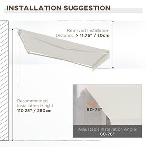 Tenda Parasole Elettrica Retrattile 3x3,6m Color Crema con Protezione UV e Telecomando per Comfort Esterno - Product Image 6