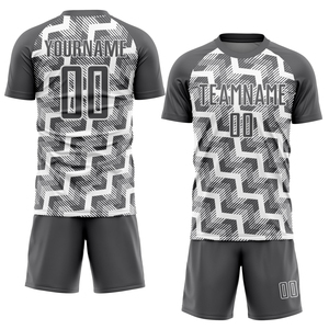 Uniformes de Fútbol para Entrenamiento de Jugadores de Fútbol, Ropa Deportiva, Camiseta de Fútbol Gris Plateado, Ropa de Fútbol para Adultos, Camiseta Personalizada OEM - Product Image 2