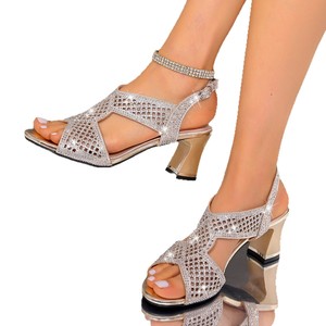 Sexy Elegant Lady Fashion Sandals 2026 Summer New <b>Rhinestone</b> Hollow Open Toe Stiletto High Heel Chain Decor Party Dress Shoes - Product Image 5