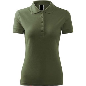 Polo Amarillo Sólido para Mujer, Manga Corta, Tejido, Ropa Casual - Product Image 3