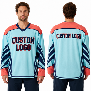 Maillot de hockey sur glace à col en V, personnalisation en gros, conception graphique sur mesure, couleurs, tailles, vêtements, production et personnalisation de vêtements - Product Image 2