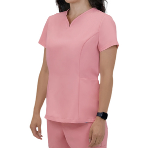 Uniformes de Enfermería Unisex Rosa con Múltiples Bolsillos, Manga Corta, Tela de Poliéster, Conjunto de Uniformes Médicos Profesionales Personalizados para Hospital - Product Image 2
