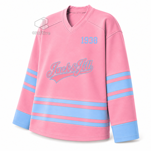 Camiseta de hockey sobre hielo Jack And Jill Of America, rosa y azul, de malla de poliéster, que absorbe la humedad, para rendimiento atlético, camiseta de hockey griega - Product Image 2