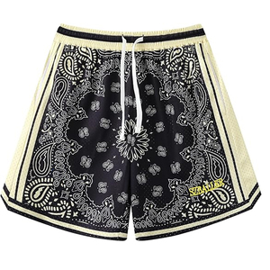 ผู้ผลิตกางเกงบาสเก็ตบอลตาข่ายผู้ชายแบบ OEM ODM มีกระเป๋าข้าง เอวยางยืดพร้อมเชือกผูก  รับพิมพ์ลายแบบ Sublimation 3D - Product Image 3