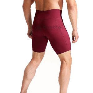 Custom Logo Stylish Fitness Wear Quick Dry Workout Running Tights <b>Compression</b> <b>Shorts</b> with Pocket Elastic Waist Solid - Product Image 5