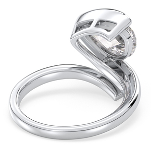 Bague élégante REYES à anneau ouvert avec goutte d'eau en argent sterling 925, moissanite certifiée GRA, pour femmes, bijoux fins - Product Image 6