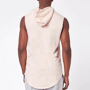 Custom Blank Sleeveless Hooded <b>Men's</b> Vest tank Top <b>Hoodie</b> with Drawstring <b>for</b> <b>Men</b> by Punchin Sports - Product Image 2