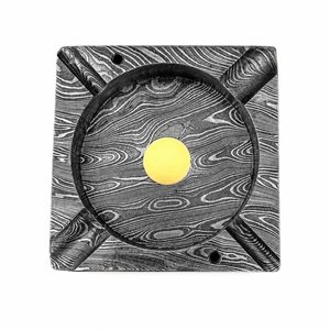 Jexmoo Custom Handmade Damascus Steel Square Desktop Ashtray <b>Prime</b> Design Home Décor Unique Pattern Smoking Accessory Gift - Product Image 6