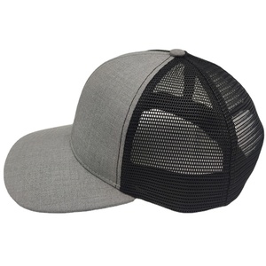 Custom logo Premium Cheap High Crown Classic 6 Panel Plain Blank Curved Brim Two Tone Gorras Mesh Trucker Cap <b>Hat</b> - Product Image 5